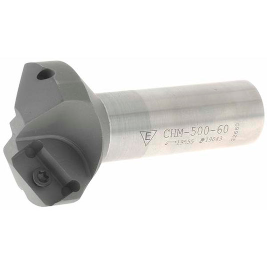 Everede Tool 01267 60&deg Lead Angle, 1/2" to 1.458" Cut Diam, 3/4" Shank Diam, Indexable & Chamfer End Mill