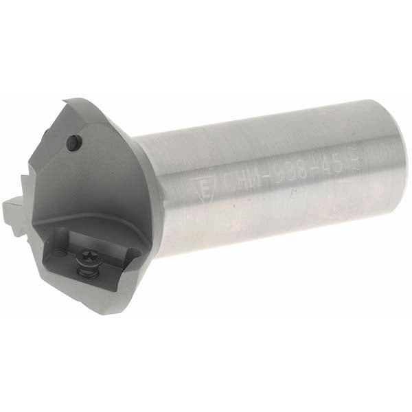Everede Tool 01273 45&deg Lead Angle, 0.938" to 1.721" Cut Diam, 1" Shank Diam, Indexable & Chamfer End Mill