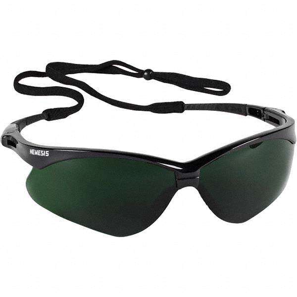KleenGuard 25671 Safety Glass Scratch-Resistant, Green Lenses, Full-Framed, UV Protection