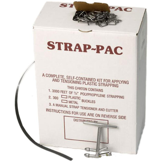 Pac Strapping SP-W 3,000 Foot Long x 1/2 Inch Wide x 0.015 Inch Thick, Economy Polyproylene Strapping Kit