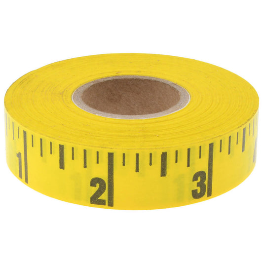 NADCO TABLE MEASURE 60 Ft. Long x 5/8 Inch Wide, 1/4 Inch Graduation, Yellow, Adhesive Tape Measure