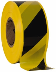 AccuformNMC PT65 1,000' Long x 3" Wide Roll, Polyethylene, Black & Yellow Barricade Tape