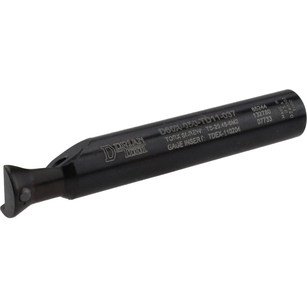Dorian Tool 73310165244 60&deg Included Angle, 1/2" Max Cutting Diam, 3/8" Shank Diam, TDEX 110204-EN Insert Style, Indexable Dovetail Cutter