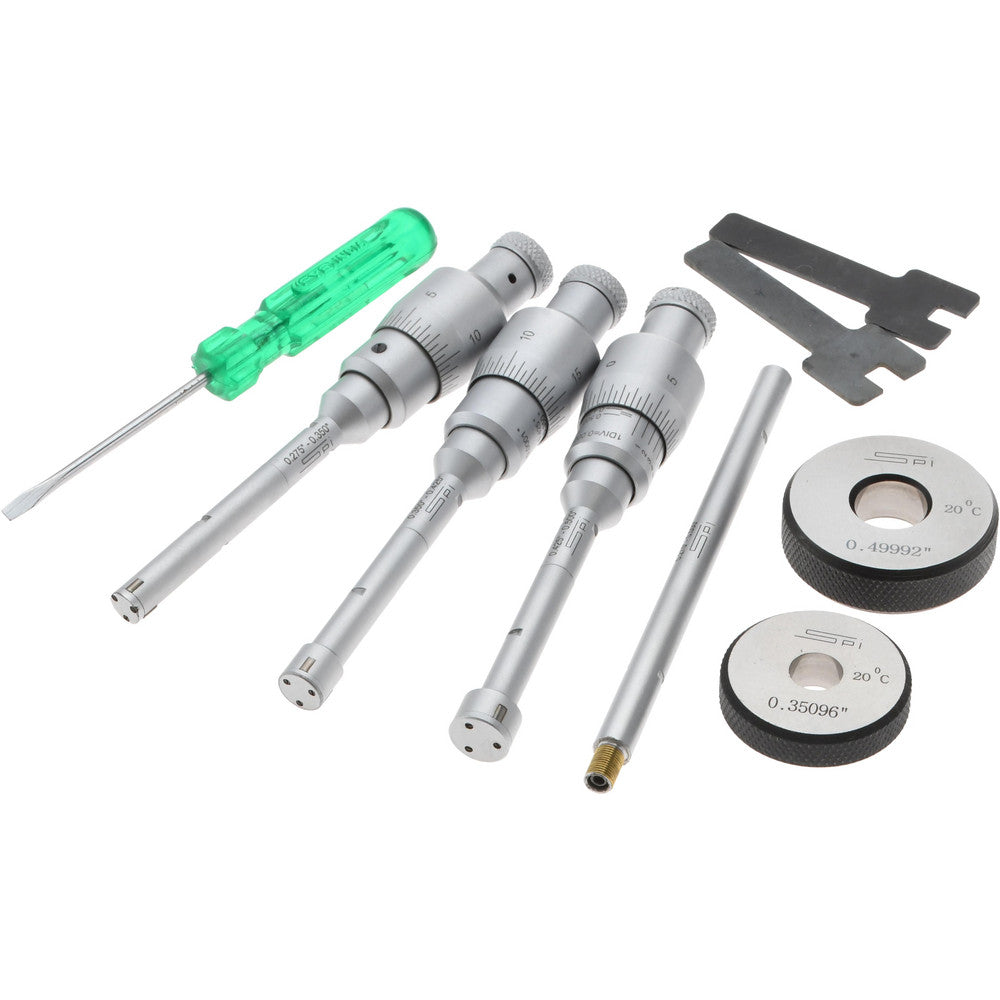 SPI 10-710-2 Mechanical Inside Micrometer Set 0.2750 to 0.5000" Range, 1 Extension Rod