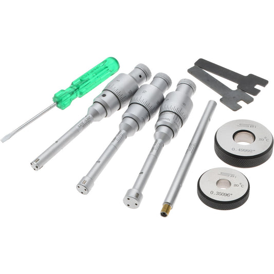 SPI 10-710-2 Mechanical Inside Micrometer Set 0.2750 to 0.5000" Range, 1 Extension Rod