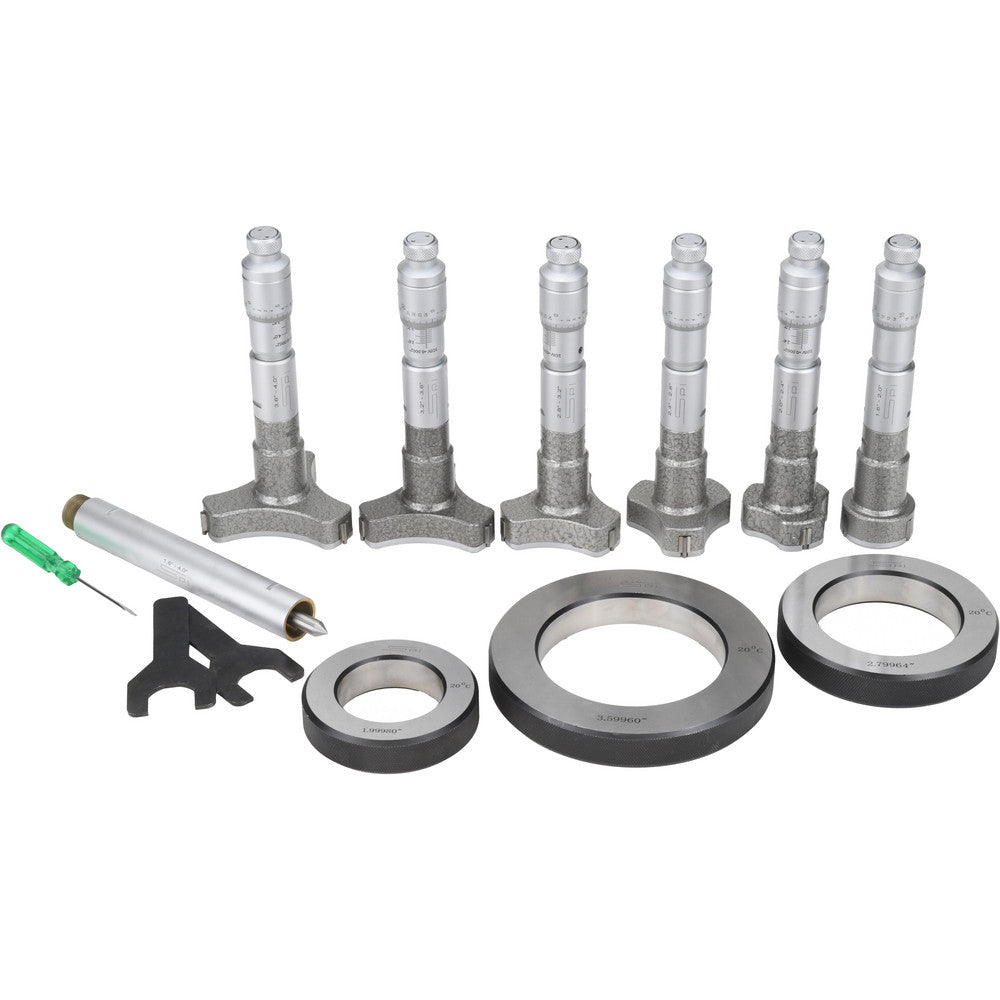 SPI 10-740-9 Mechanical Inside Micrometer Set 1.6000 to 4.0000" Range, 1 Extension Rod