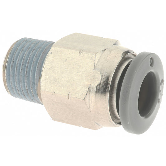 Norgren C24250418 Push-To-Connect Tube to Male & Tube to Male NPT Tube Fitting Adapter, Straight, 1/8" Thread, 1/4" OD