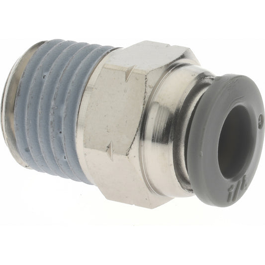 Norgren C24250428 Push-To-Connect Tube to Male & Tube to Male NPT Tube Fitting Adapter, Straight, 1/4" Thread, 1/4" OD