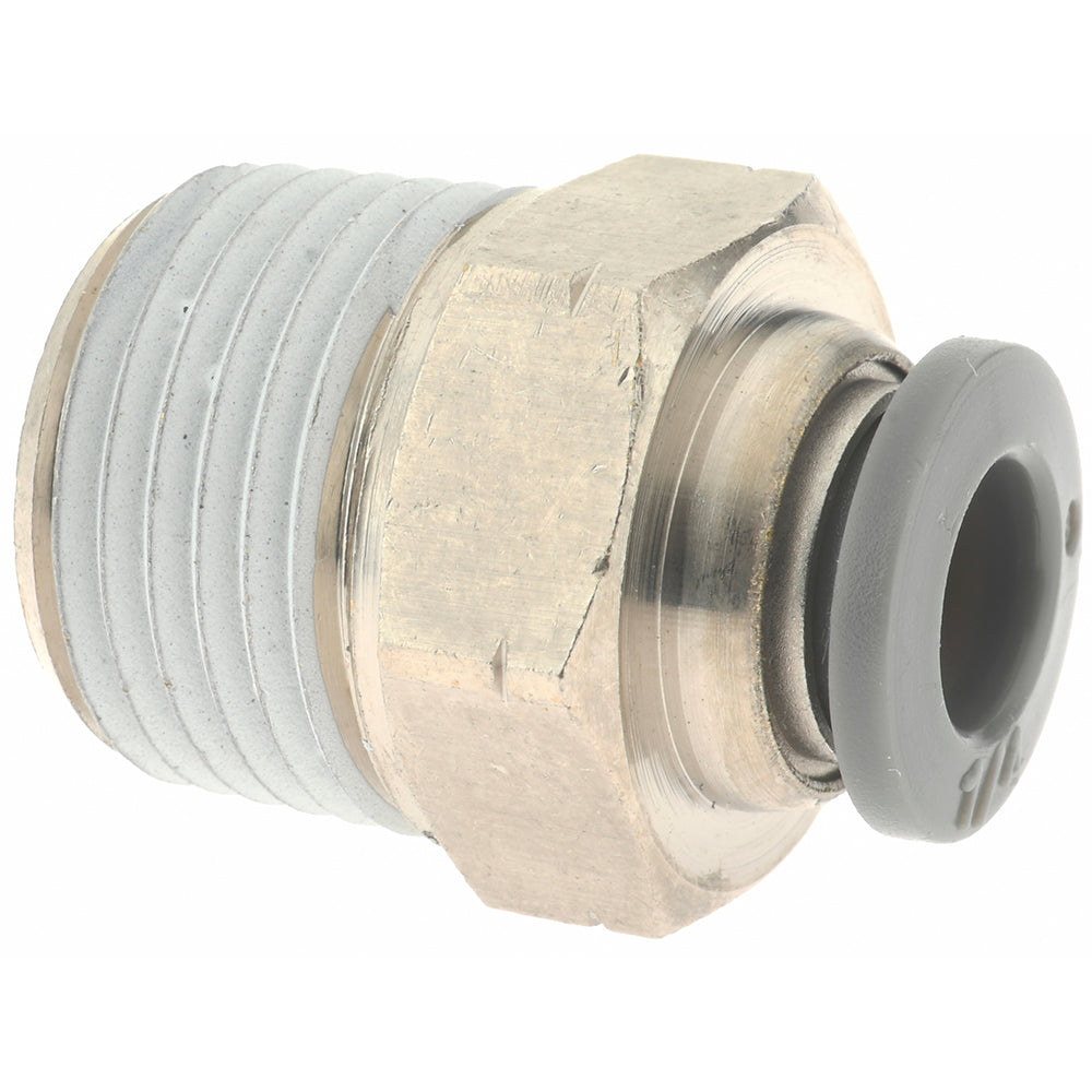 Norgren C24250438 Push-To-Connect Tube to Male & Tube to Male NPT Tube Fitting Adapter, Straight, 3/8" Thread, 1/4" OD
