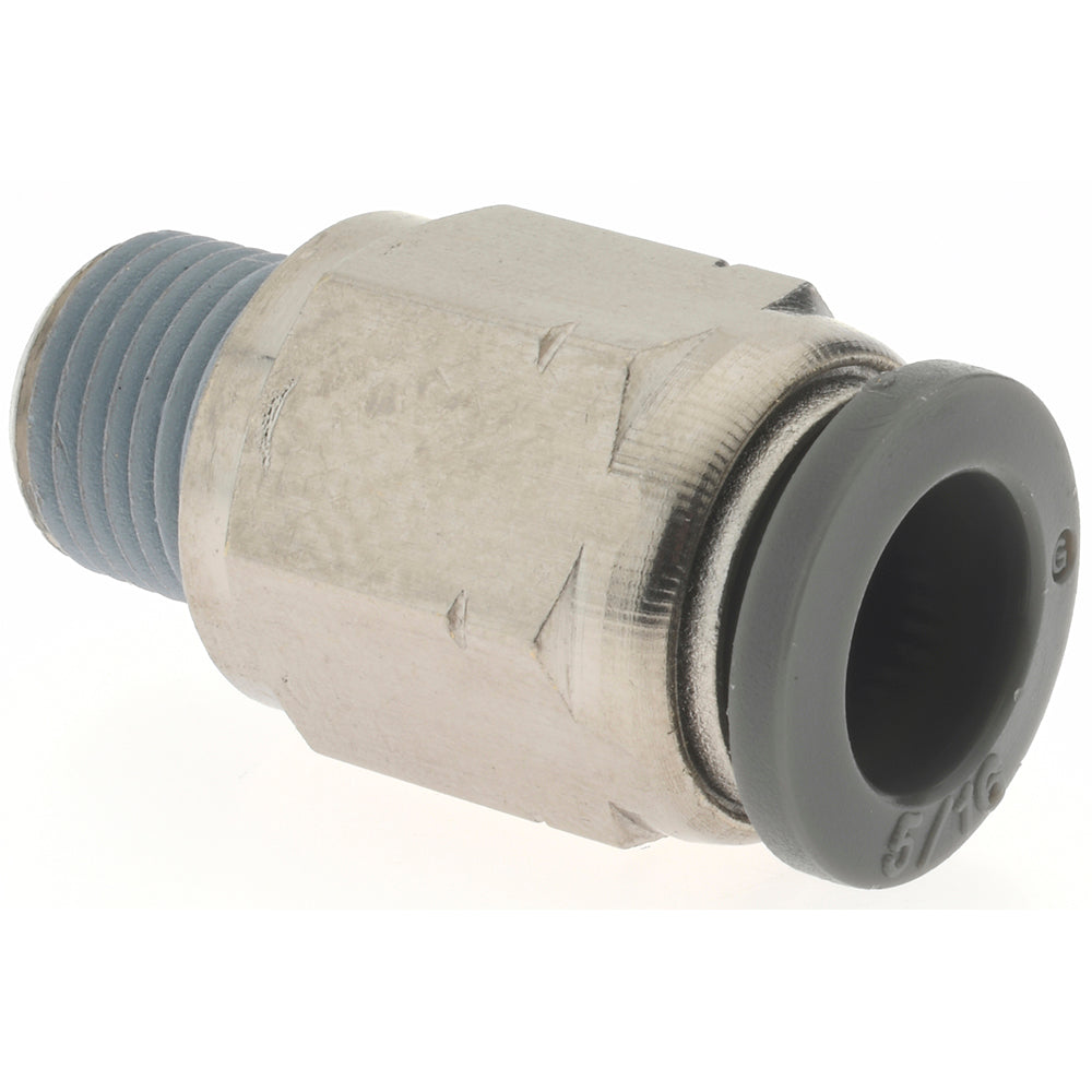 Norgren C24250518 Push-To-Connect Tube to Male & Tube to Male NPT Tube Fitting Adapter, Straight, 1/8" Thread, 5/16" OD