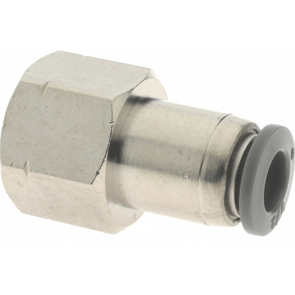Norgren C24260428 Push-To-Connect Tube to Female & Tube to Female NPT Tube Fitting Adapter, Straight, 1/4" Thread, 1/4" OD