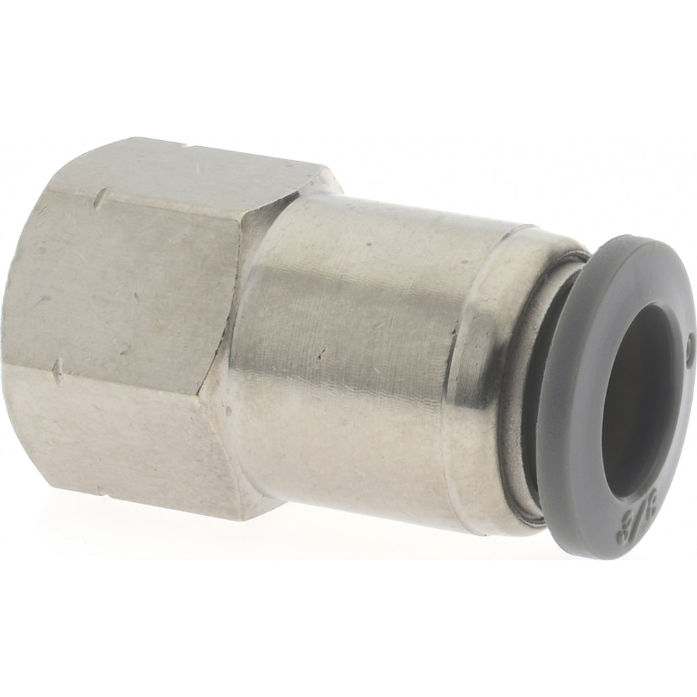 Norgren C24260628 Push-To-Connect Tube to Female & Tube to Female NPT Tube Fitting Adapter, Straight, 1/4" Thread, 3/8" OD