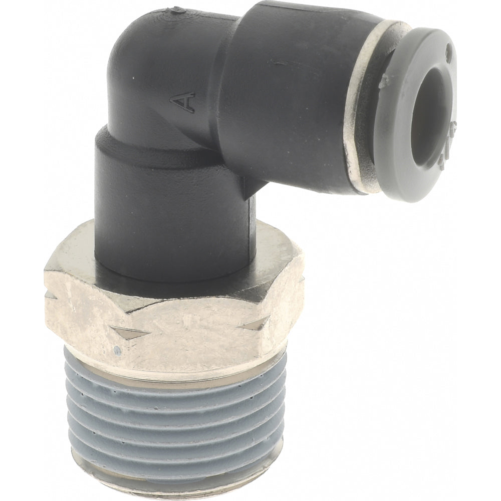 Norgren C24470438 Push-To-Connect Tube to Male & Tube to Male NPT Tube Fitting 90 &deg Swivel Elbow, 3/8" Thread, 1/4" OD