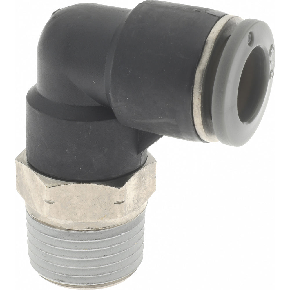 Norgren C24470638 Push-To-Connect Tube to Male & Tube to Male NPT Tube Fitting 90 &deg Swivel Elbow, 3/8" Thread, 3/8" OD