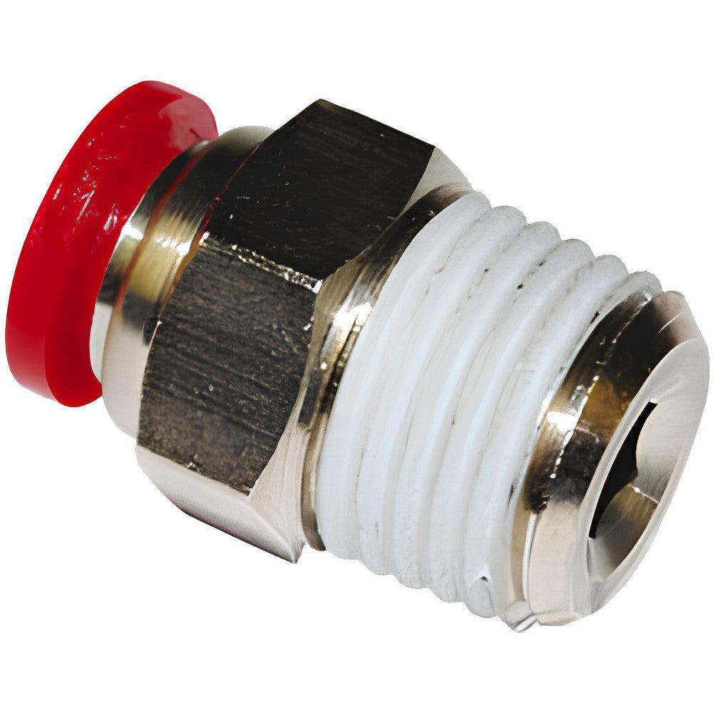 Norgren C01250828 Push-To-Connect Tube to Male & Tube to Male BSPT Tube Fitting ISO R Male Connector, Straight, 1/4" Thread