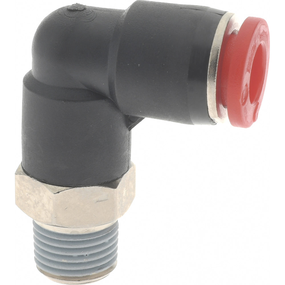 Norgren C01470618 Push-To-Connect Tube to Male & Tube to Male BSPT Tube Fitting 90 &deg Swivel Elbow, 1/8" Thread