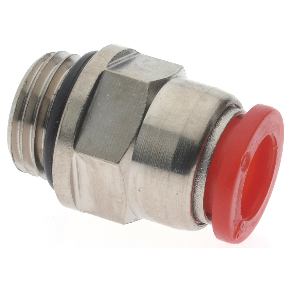 Norgren C02250828 Push-To-Connect Tube to Male & Tube to Male BSPP Tube Fitting ISO G Male Connector, Straight, 1/4" Thread