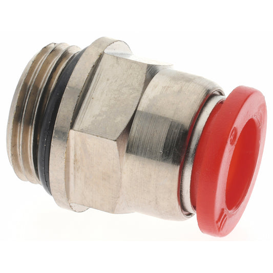 Norgren C02251038 Push-To-Connect Tube to Male & Tube to Male BSPP Tube Fitting ISO G Male Connector, Straight, 3/8" Thread