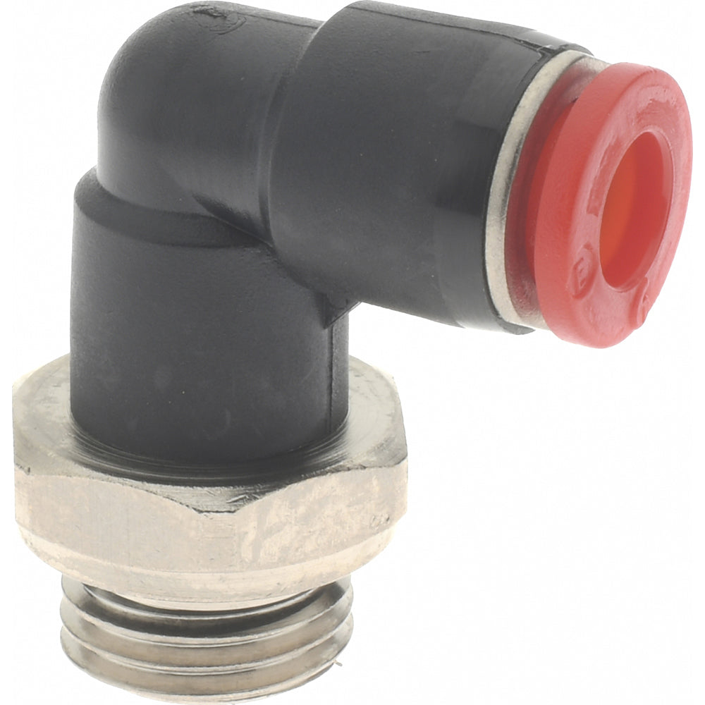 Norgren C02470628 Push-To-Connect Tube to Male & Tube to Male BSPP Tube Fitting 90 &deg Swivel Elbow, 1/4" Thread