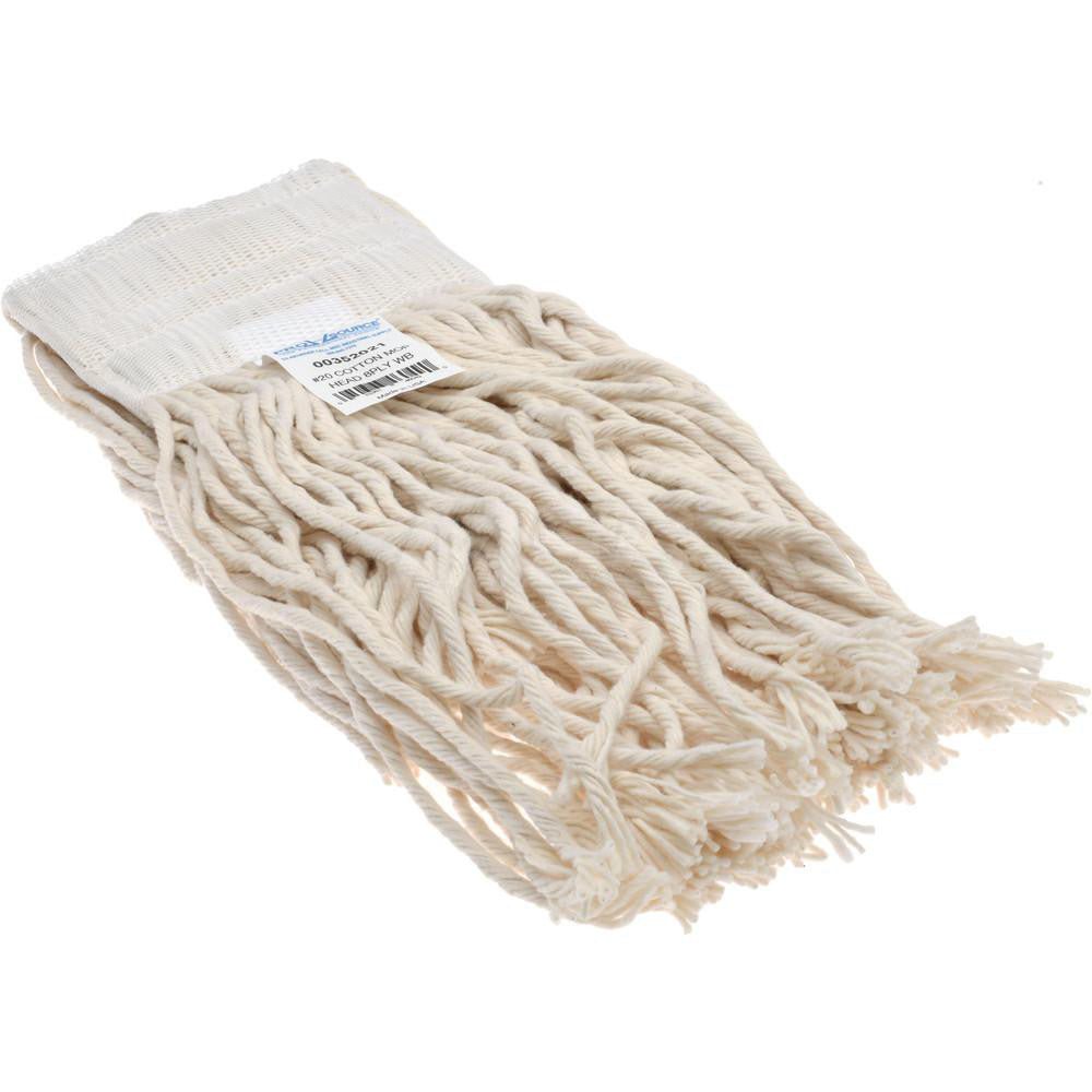 Pro-Source 00352021 Wet Mop Cut Clamp Jaw, Medium, White Mop, Cotton