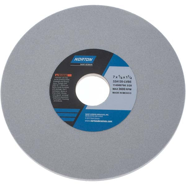 Norton 66252911685 Surface Grinding Wheel 7" Dia, 1/4" Thick, 1-1/4" Hole, 120 Grit, L Hardness