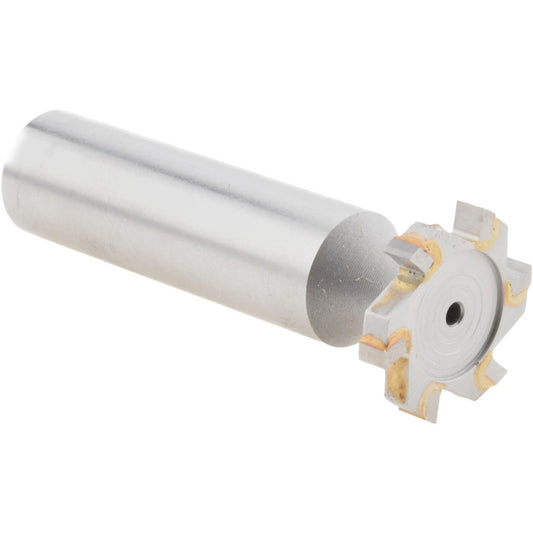 Made in USA Milling Cutters TC406 Woodruff Keyseat Cutter 0.75" Cut Dia, 0.125" Cut Width, 1/2" Shank Dia, Straight Tooth