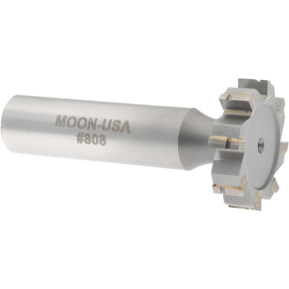 Made in USA Milling Cutters TC808 Woodruff Keyseat Cutter 1" Cut Dia, 0.25" Cut Width, 1/2" Shank Dia, Straight Tooth