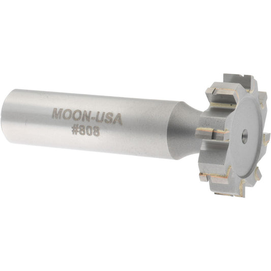 Made in USA Milling Cutters TC808 Woodruff Keyseat Cutter 1" Cut Dia, 0.25" Cut Width, 1/2" Shank Dia, Straight Tooth