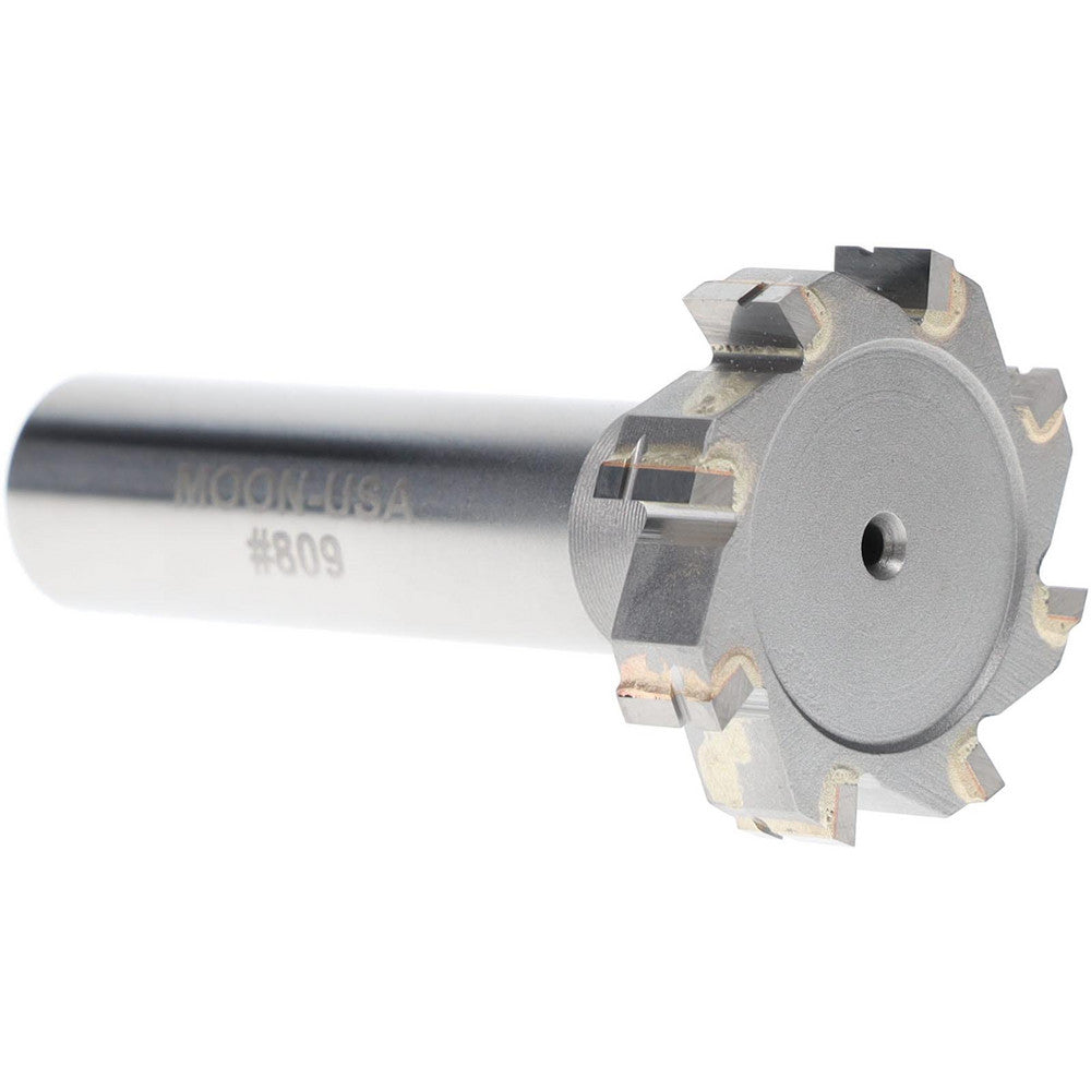 Made in USA Milling Cutters TC809 Woodruff Keyseat Cutter 1.125" Cut Dia, 0.25" Cut Width, 1/2" Shank Dia, Straight Tooth