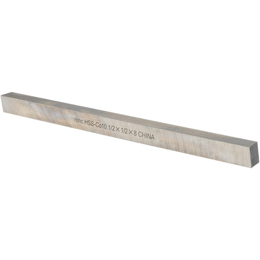 Value Collection 460-11184 Tool Bit Blank 1/2" Wide, 1/2" High, 8" OAL, M42 Cobalt, Square