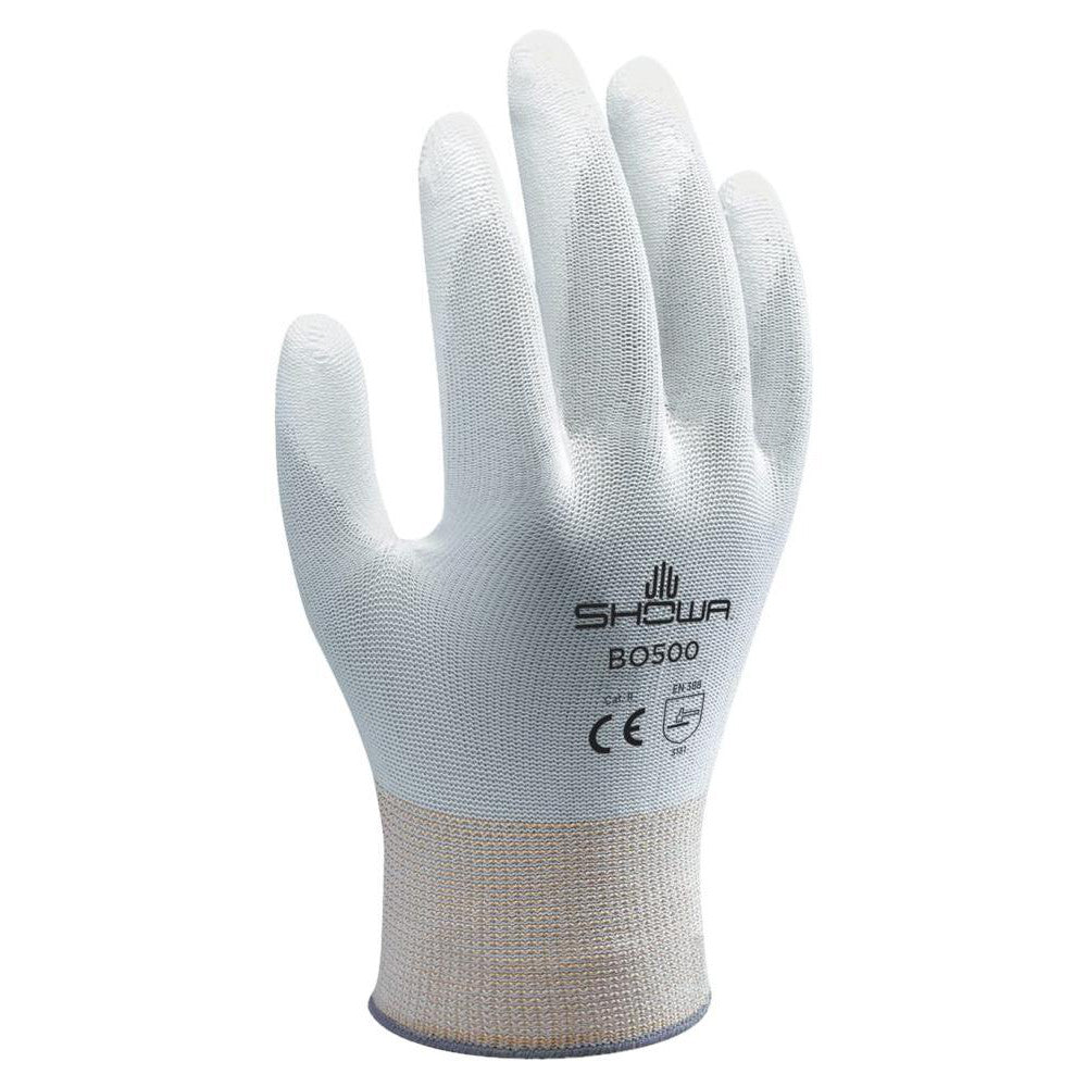 SHOWA BO500W-S General Purpose Work Gloves Small, Polyurethane Coated, Synthetic Blend