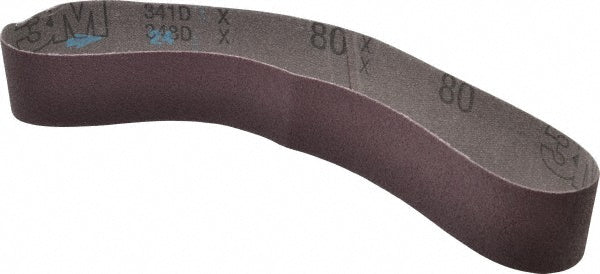 3M 7010511142 Abrasive Belt 1-1/2" Wide, 24" Long, 80 Grit, Aluminum Oxide
