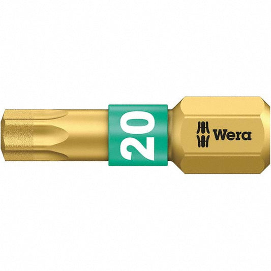 Wera 05066104001 Power Screwdriver Bit T20 Torx, TX20 Speciality Point Size, 1/4" Hex Drive