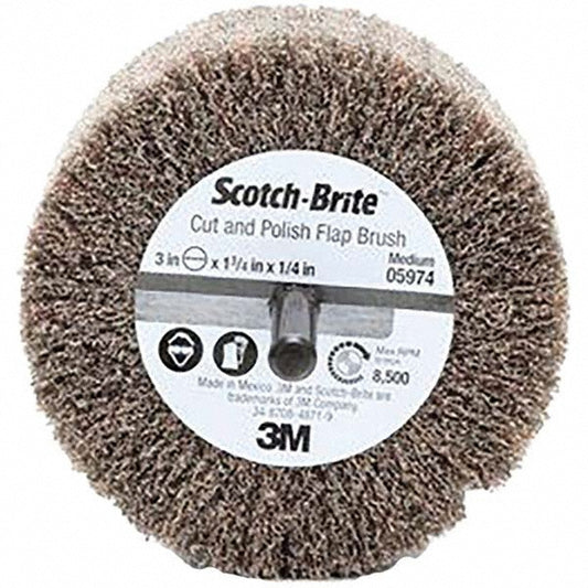 3M 7100050520 Mounted Flap Wheel 3" Dia, 1-3/4" Face Width, Aluminum Oxide