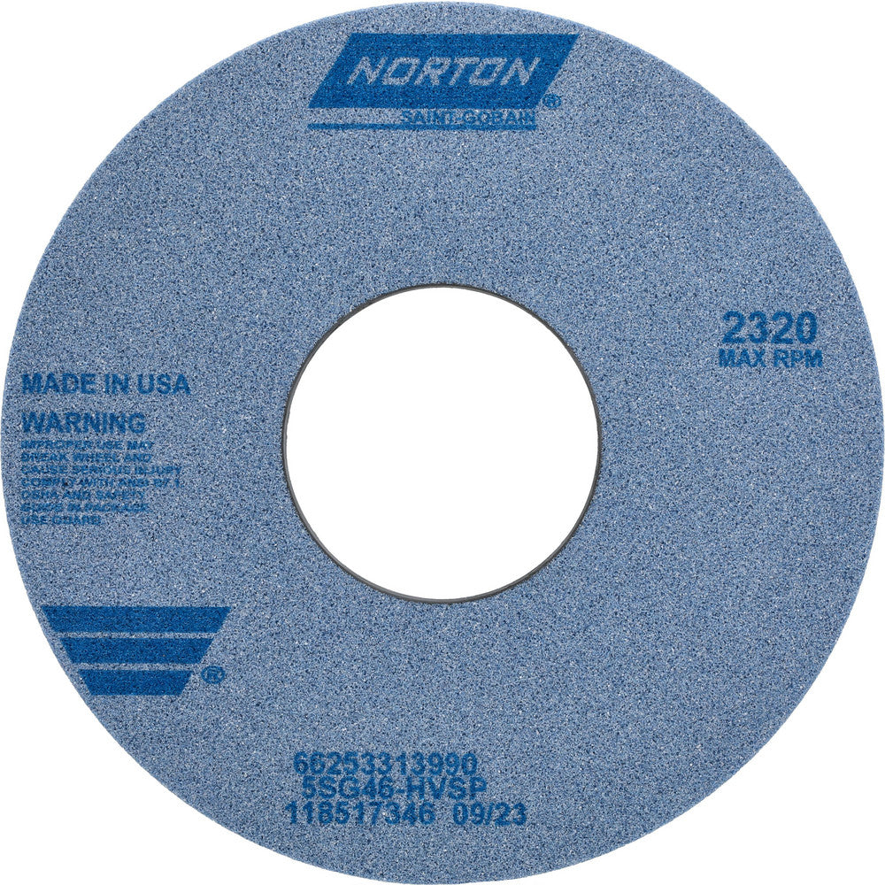 Norton 66253313990 Surface Grinding Wheel 14" Dia, 1" Thick, 5" Hole, 46 Grit, H Hardness