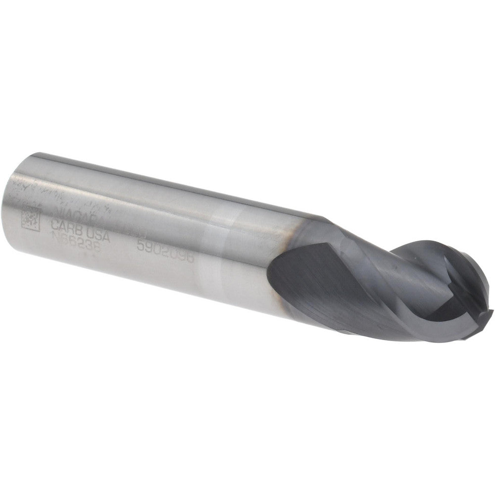Seco 17003800 Ball End Mill 1/2" Dia, 5/8" LOC, 3 Flute, Solid Carbide