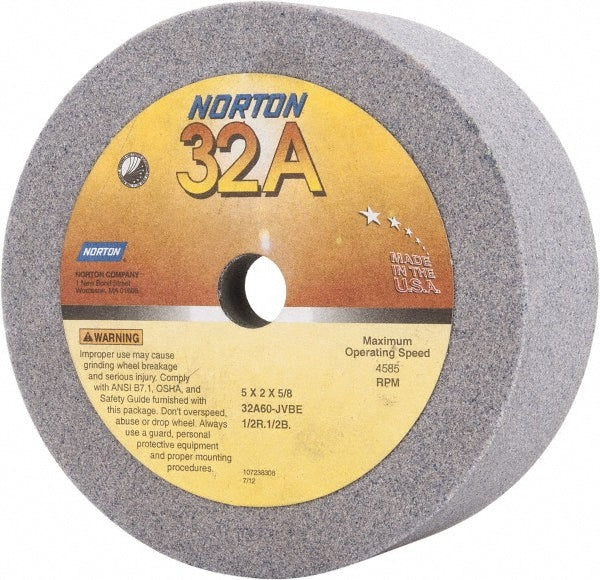 Norton 66252830987 Tool & Cutting Grinding Wheel 5" Dia, 60 Grit, J Hardness, Type 6