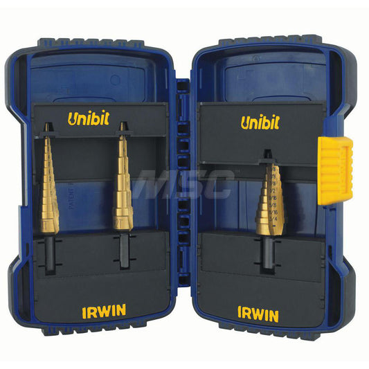 Irwin 15502 Drill Bit Set Step Drill Bits, 3 Pc, High Speed Steel