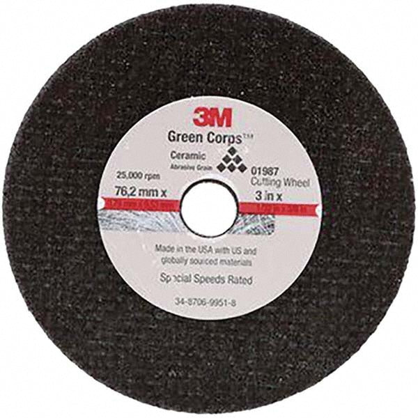 3M 7100229882 Cut-Off Wheel 3" Dia, 1/32" Thick, 3/8" Hole, Aluminum Oxide