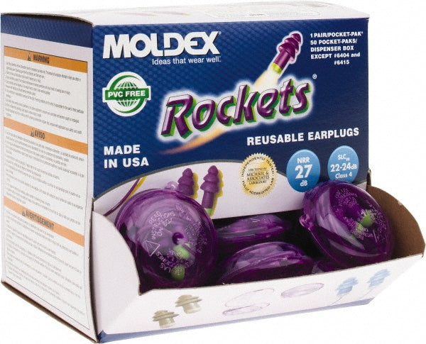 Moldex 6405 Earplug 27dB, Flanged, Push-In Stem, Corded