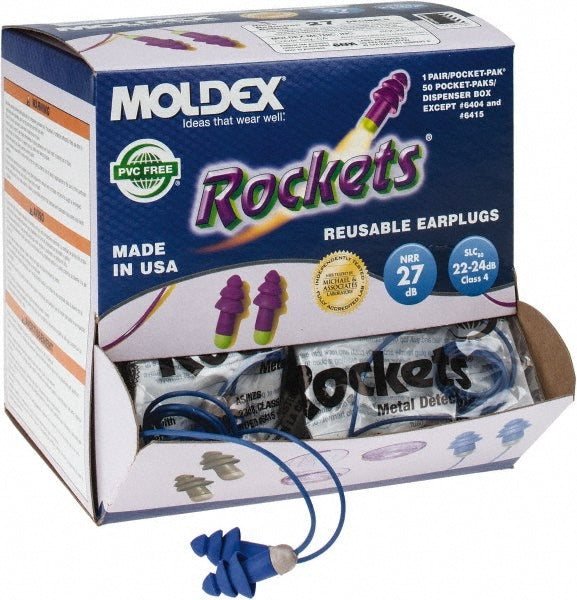 Moldex 6415 Earplug 27dB, Flanged, Push-In Stem, Corded