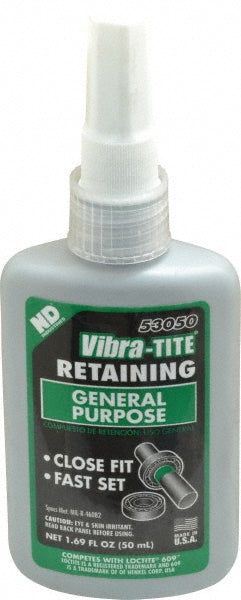 Vibra-Tite 53050 Retaining Compound 50 mL Bottle, Green, Liquid