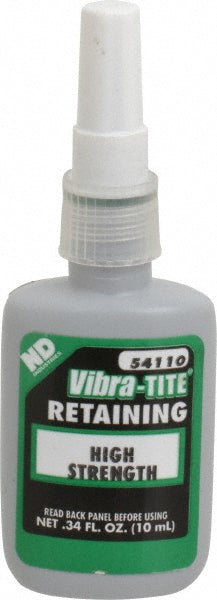 Vibra-Tite 54110 Retaining Compound 10 mL Bottle, Green, Liquid