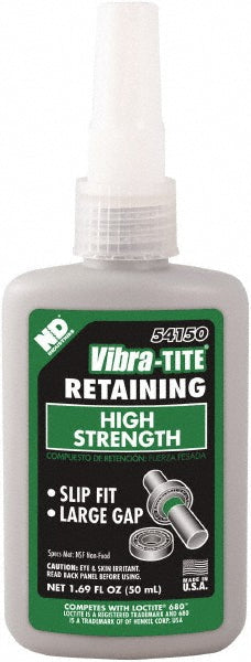 Vibra-Tite 54150 Retaining Compound 50 mL Bottle, Green, Liquid
