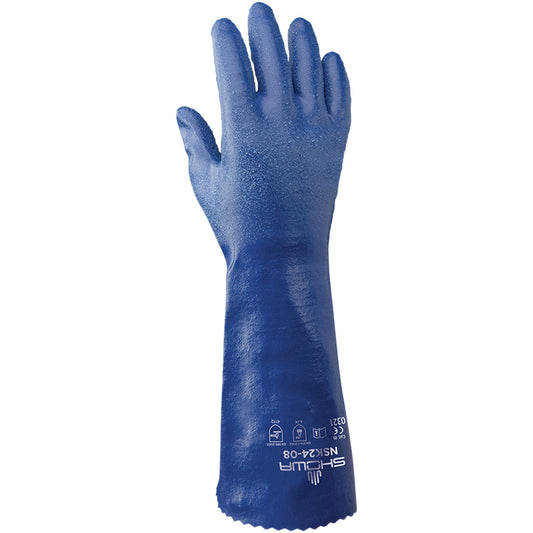 SHOWA NSK24-10 Chemical Resistant Gloves Size Large, 15.00 Thick, Nitrile, Supported