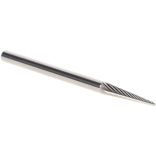 Mastercut Tool Corp. SM-43L2SC Abrasive Bur SM-43-L2SC, 1/8" Cut Dia, Pointed Cone, Single Cut