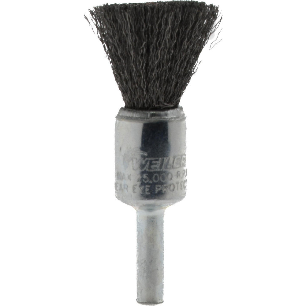 Weiler 90286 End Brushes 1/2" Dia, Steel, Crimped Wire