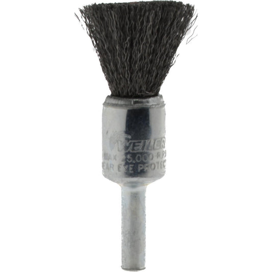 Weiler 90286 End Brushes 1/2" Dia, Steel, Crimped Wire