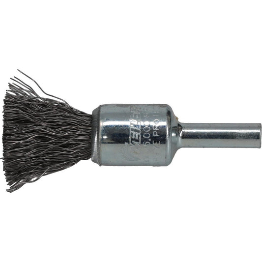 Weiler 90287 End Brushes 1/2" Dia, Steel, Crimped Wire