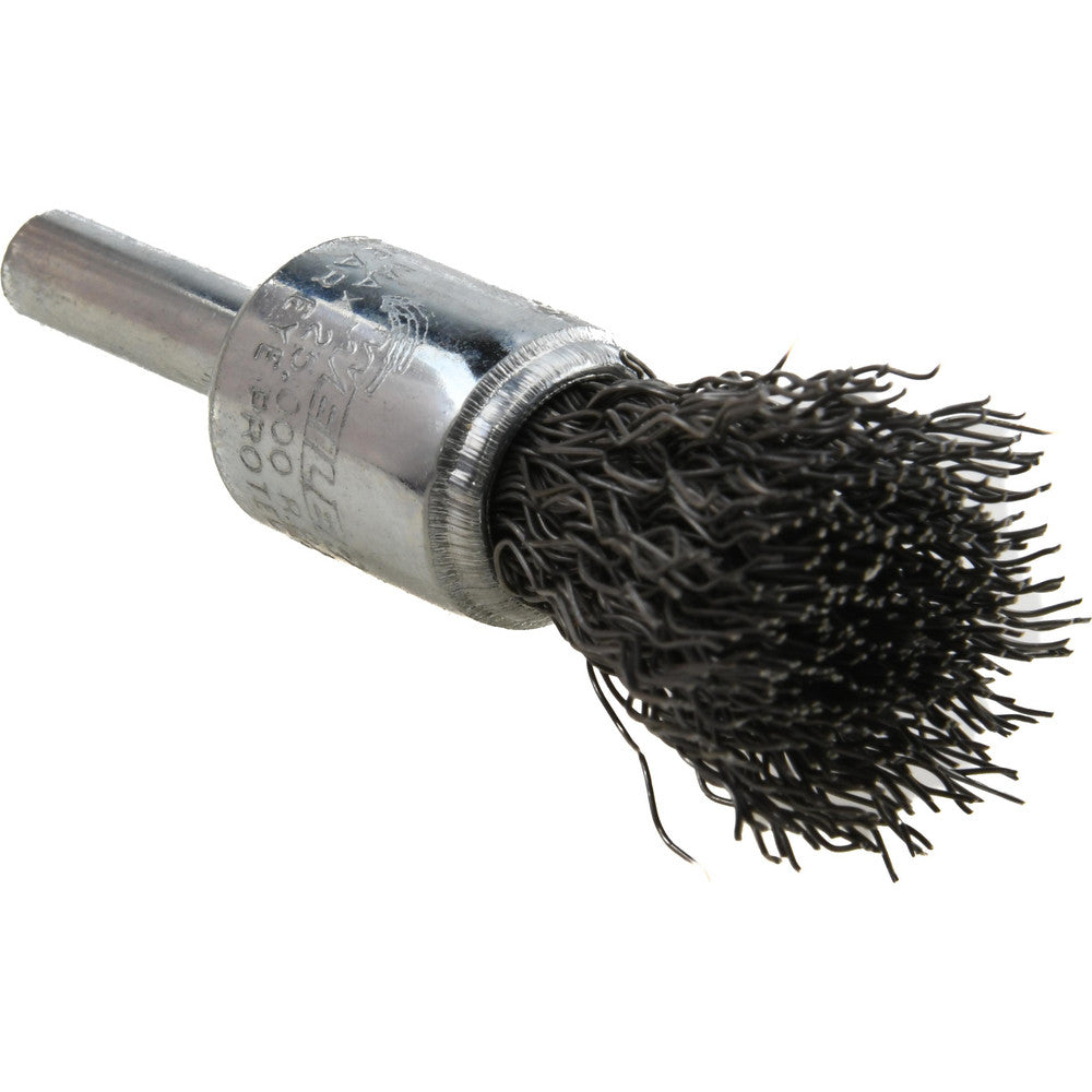 Weiler 90288 End Brushes 1/2" Dia, Steel, Crimped Wire
